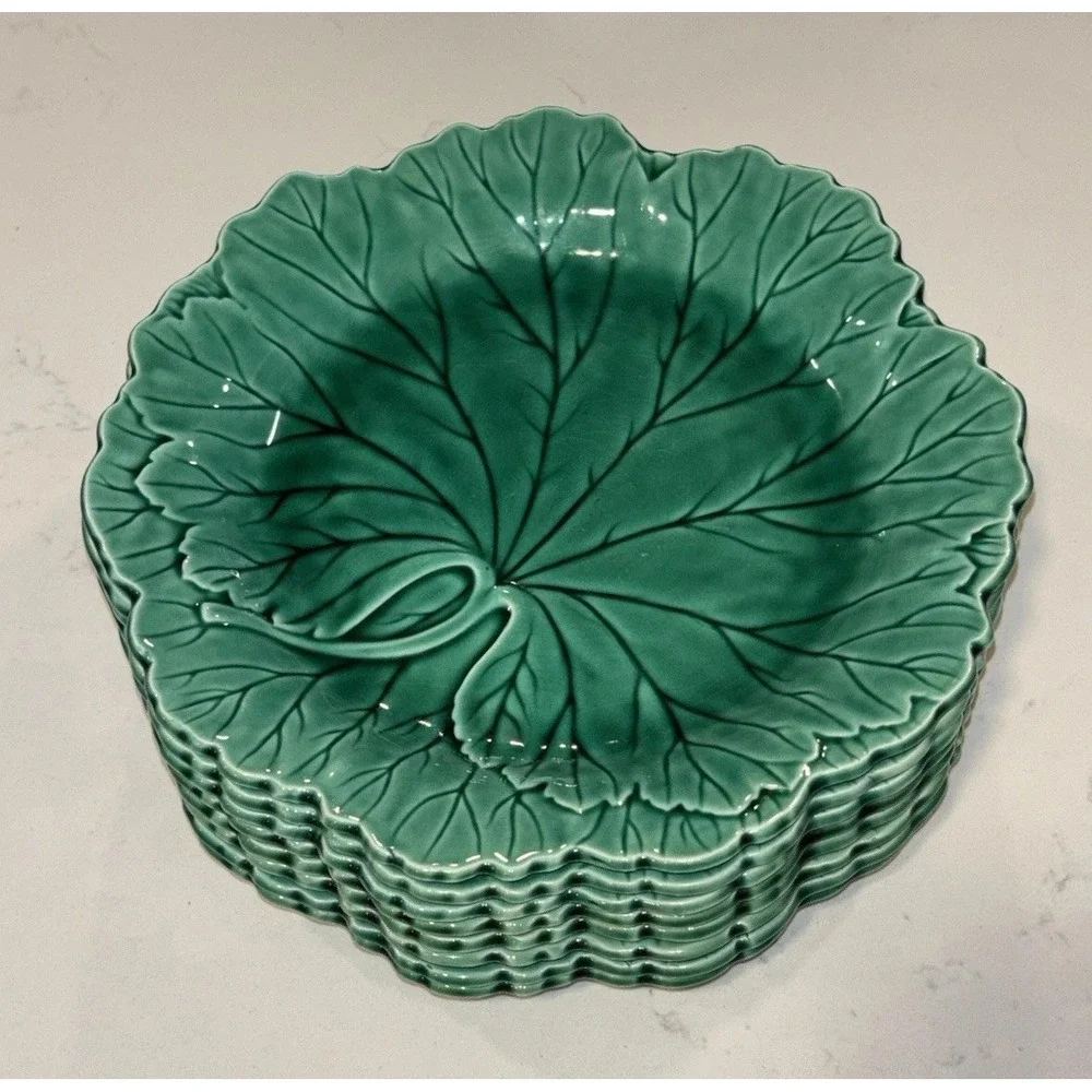Vtg WEDGWOOD Majolica Etruria & Barlaston Cabbage Leaf 8